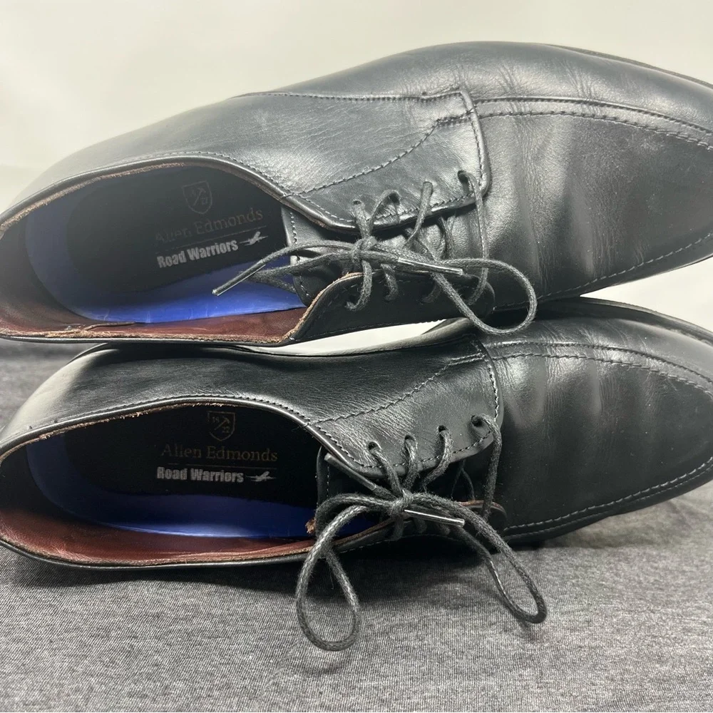 Allen Edmonds Road Warrior Ultralight Black Leather Lace Up Derby Shoes Sz 8.5‎